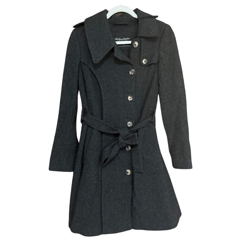 AllSaints Spitalfields Women's Belted Gaza Coat Charcoal Size 8